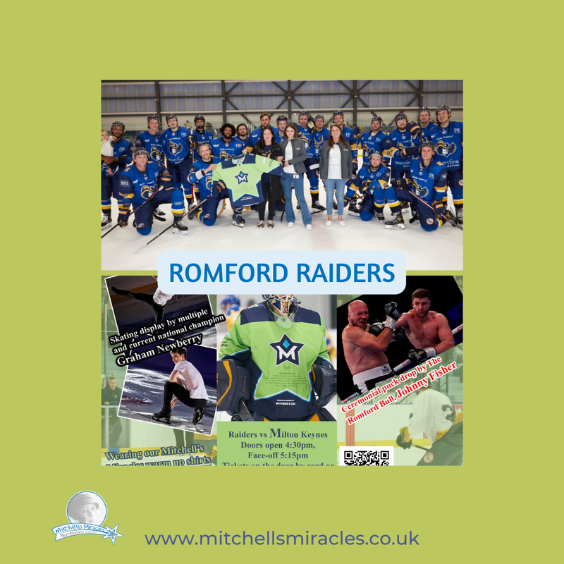 Fundraisers 2023 for Mitchells Miracles Charity, Romford Raiders Ice Hockey team raise money