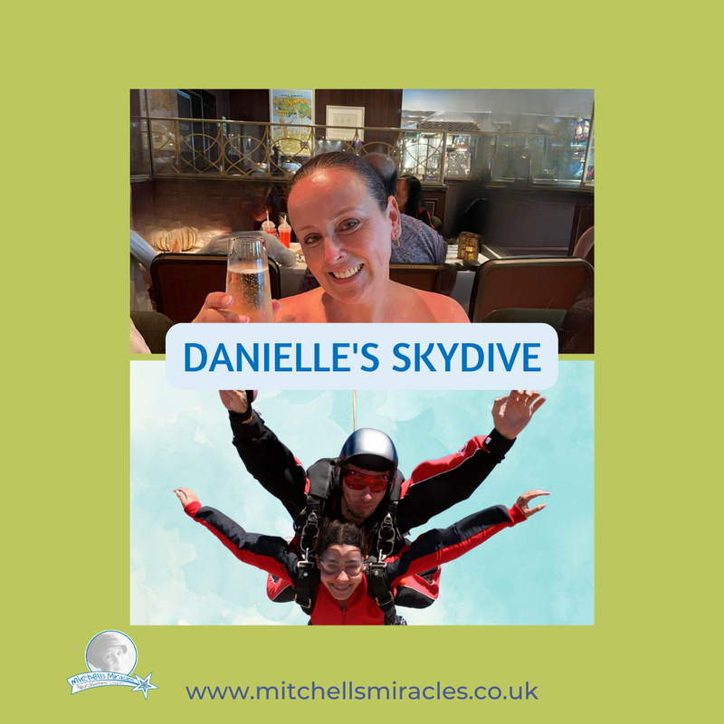 Fundraisers 2023 for Mitchells Miracles Charity, Danielles Skydive 