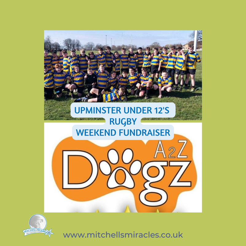 Fundraisers 2023 for Mitchells Miracles Charity, Upminster under 12s rugby weekend fundraiser